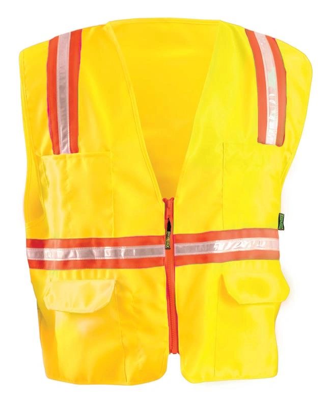 Picture of Occunomix LUX-XTRNSM SOLID/MESH TWO-TONE SURVEYOR VEST w/ZIPPER