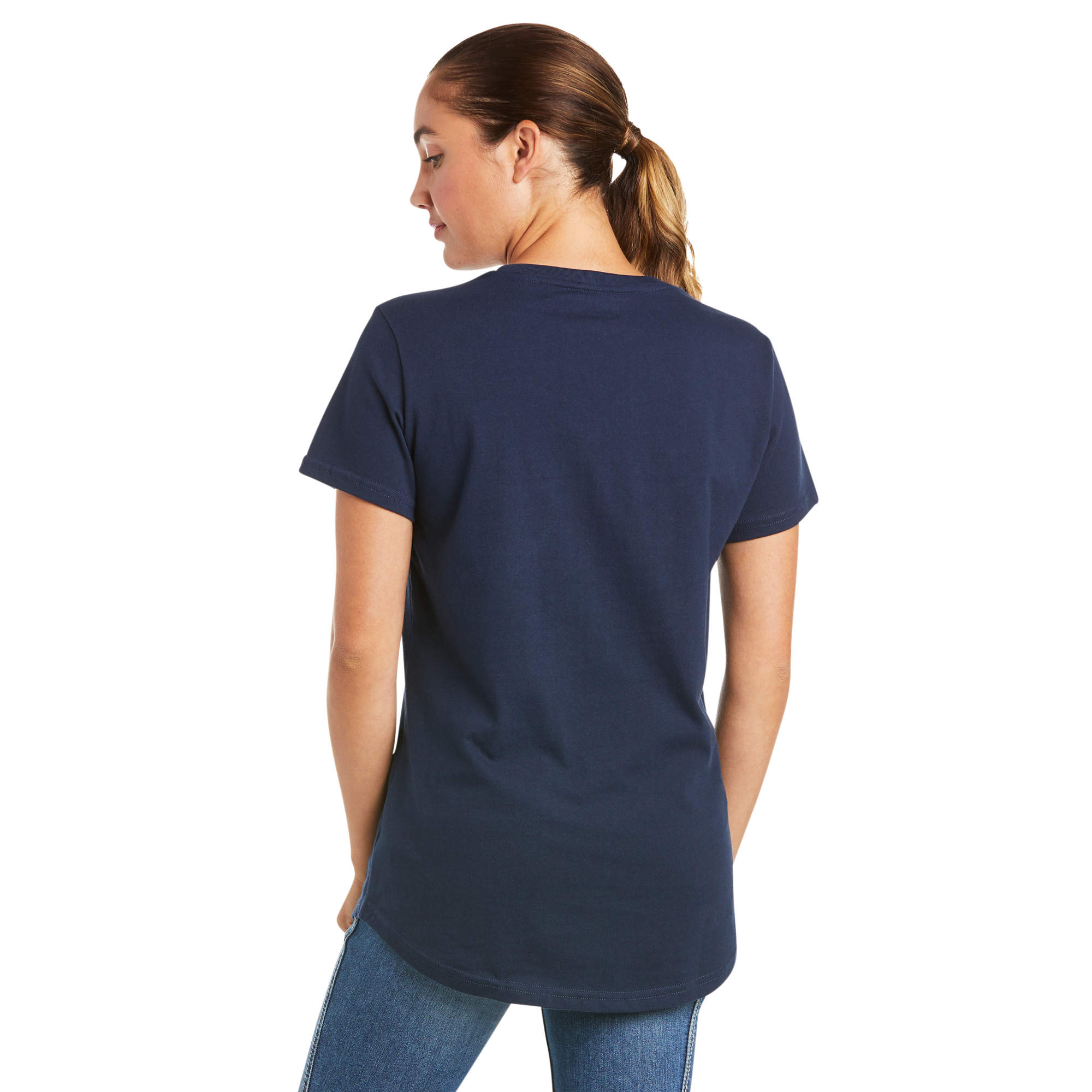 Picture of Ariat 10035382 REBAR COTTON STRONG V-NECK SS TOP