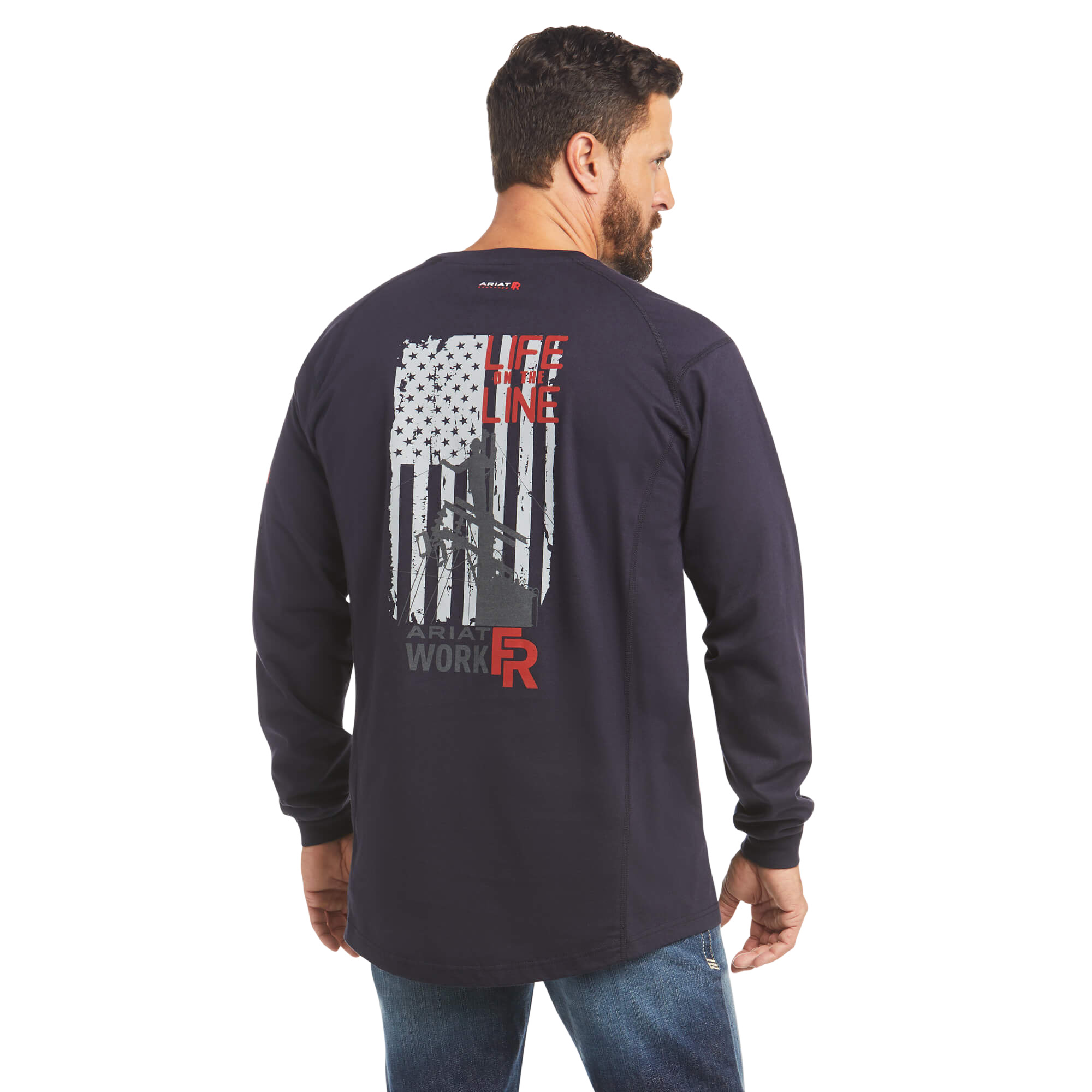 Picture of Ariat 10035555 FR AIR LIFE ON THE LINE GRAPHIC LS T-SHRT