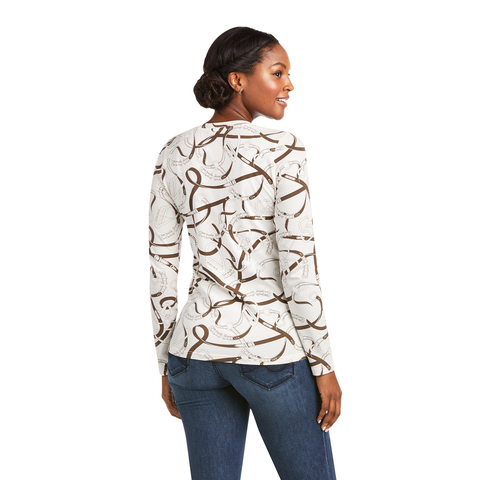 Picture of Ariat 10036961 BRIDLE PRINT LS T-SHRT