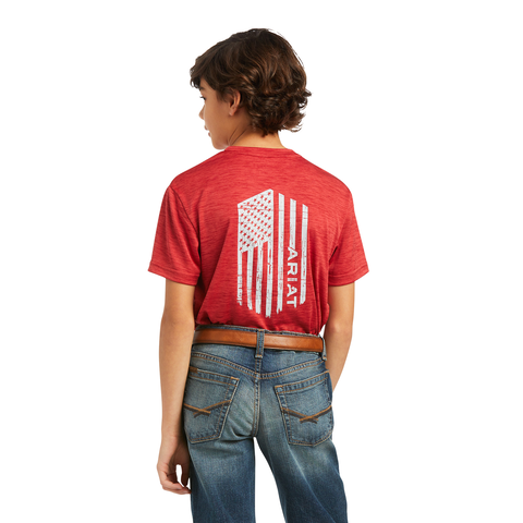 Picture of Ariat 10039583 CHARGER VERTICAL FLAG SS TEE