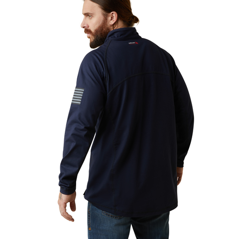 Picture of Ariat 10043565 FR COMBAT STRETCH PATRIOT 1/4 ZIP LS WRK SHRT