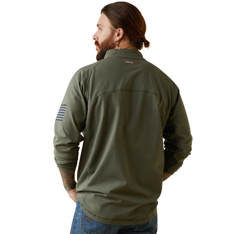 Picture of Ariat 10043566 FR COMBAT STRETCH PATRIOT 1/4 ZIP LS WRK SHRT