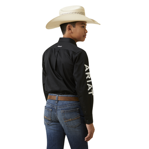 Picture of Ariat 10045426 TEAM LOGO TWILL LS SHRT