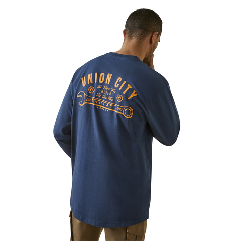 Picture of Ariat 10046343 REBAR COTTON STRONG UNION CITY LS TSHRT