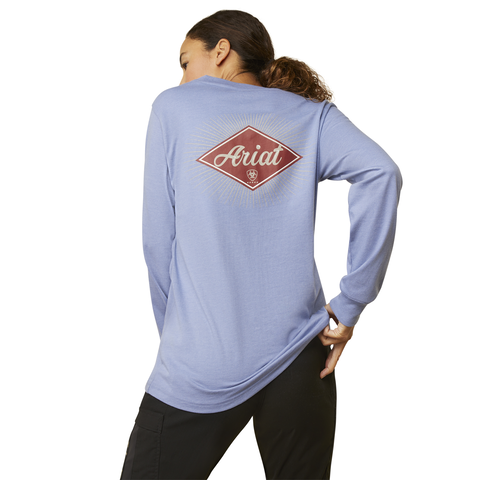 Picture of Ariat 10046412 REBAR COTTON STRONG DIAMOND LS TSHRT