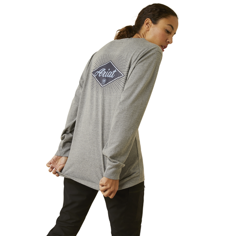 Picture of Ariat 10046413 REBAR COTTON STRONG DIAMOND LS TSHRT