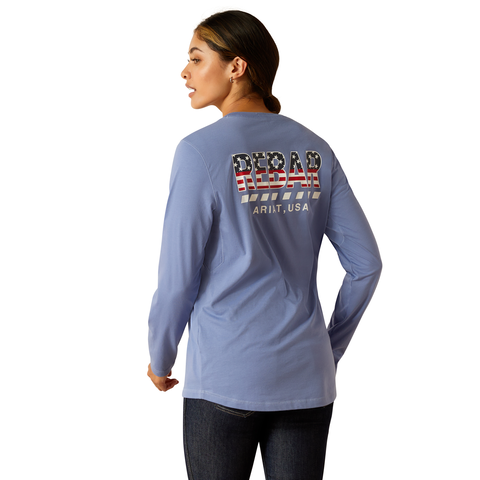 Picture of Ariat 10046414 REBAR WORKMAN STARS & STRIPES LS TSHRT