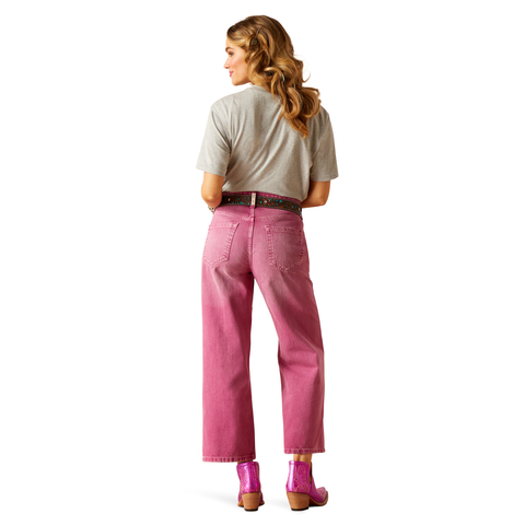 Picture of Ariat 10048257 ULT HR TOMBOY WIDE CRP JEAN PINK