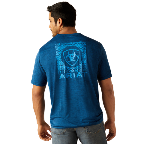 Picture of Ariat 10048538 CHARGER ARIAT SW SHIELD SS TSHRT