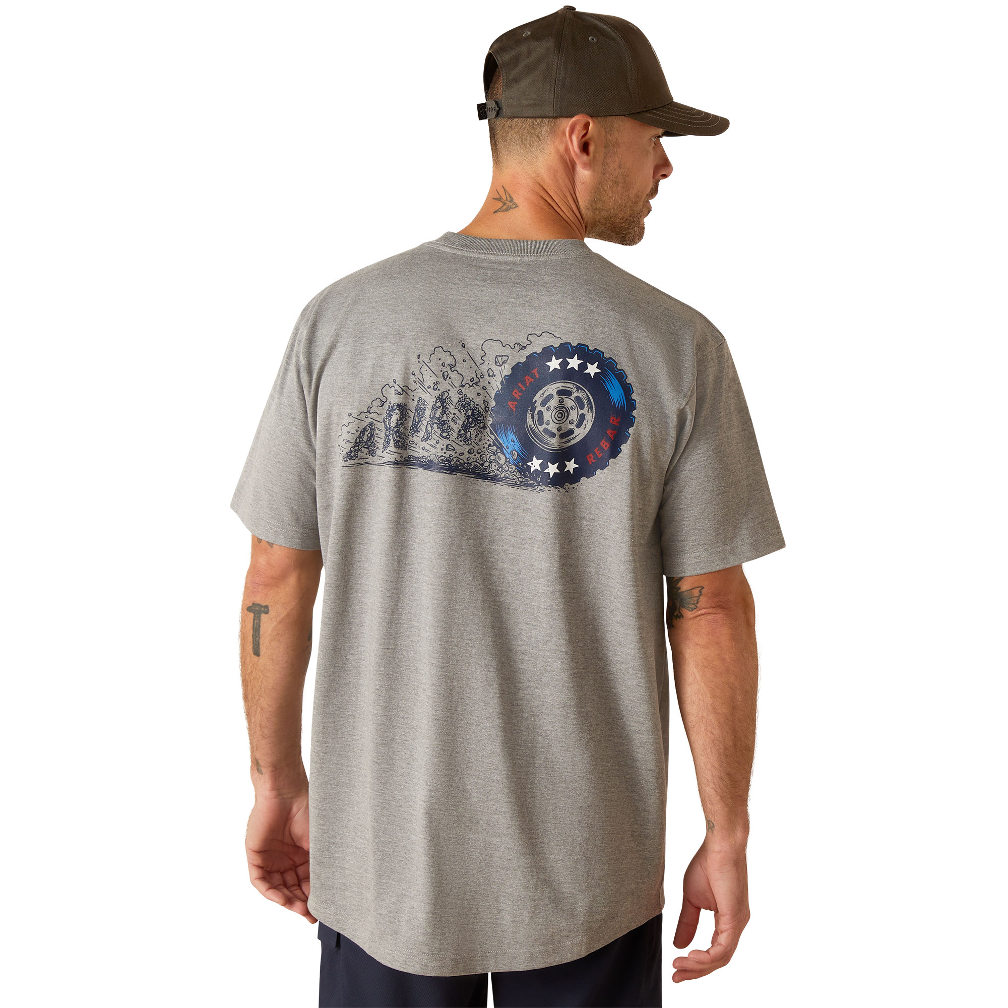 Picture of Ariat 10048983 REBAR COTTON STRONG BURNING RUBBER SS TSHRT