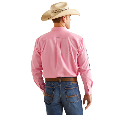 Picture of Ariat 10051336 TEAM LOGO TWILL LS SHRT