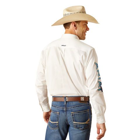 Picture of Ariat 10051337 TEAM LOGO TWILL LS SHRT