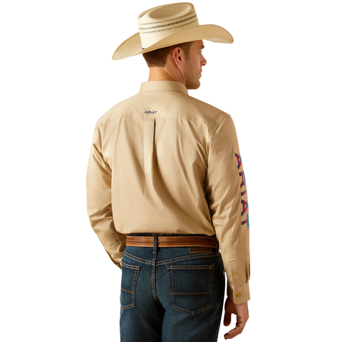 Picture of Ariat 10051338 TEAM LOGO TWILL LS SHRT