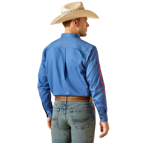 Picture of Ariat 10051339 TEAM LOGO TWILL LS SHRT