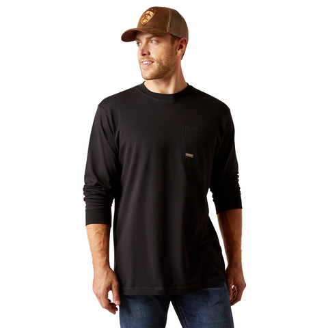 Picture of Ariat 10052053 REBAR COTTON STRONG WHLF LS TSHRT