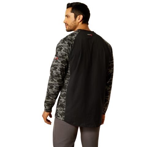 Picture of Ariat 10052090 FR STRETCH CAMO BASEBALL LS T-SHRT