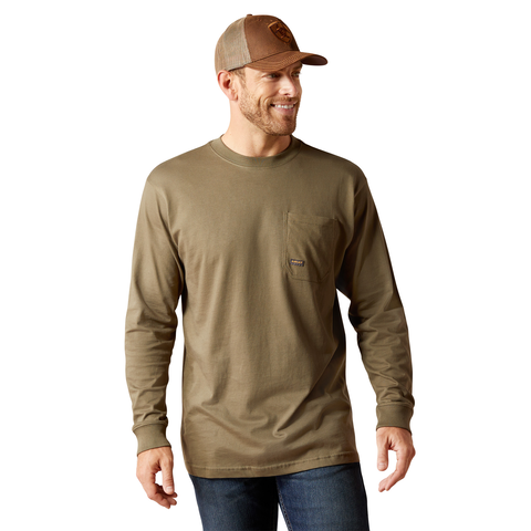 Picture of Ariat 10052637 REBAR COTTON STRONG CHAINSAW LS TSHRT