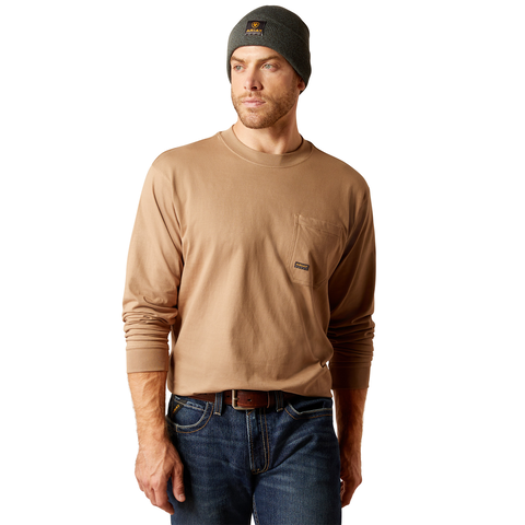 Picture of Ariat 10052664 REBAR COTTON STRONG WHLF LS TSHRT