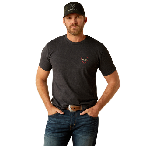 Picture of Ariat 10053985 ARIAT BARBED FLAG SS TSHRT