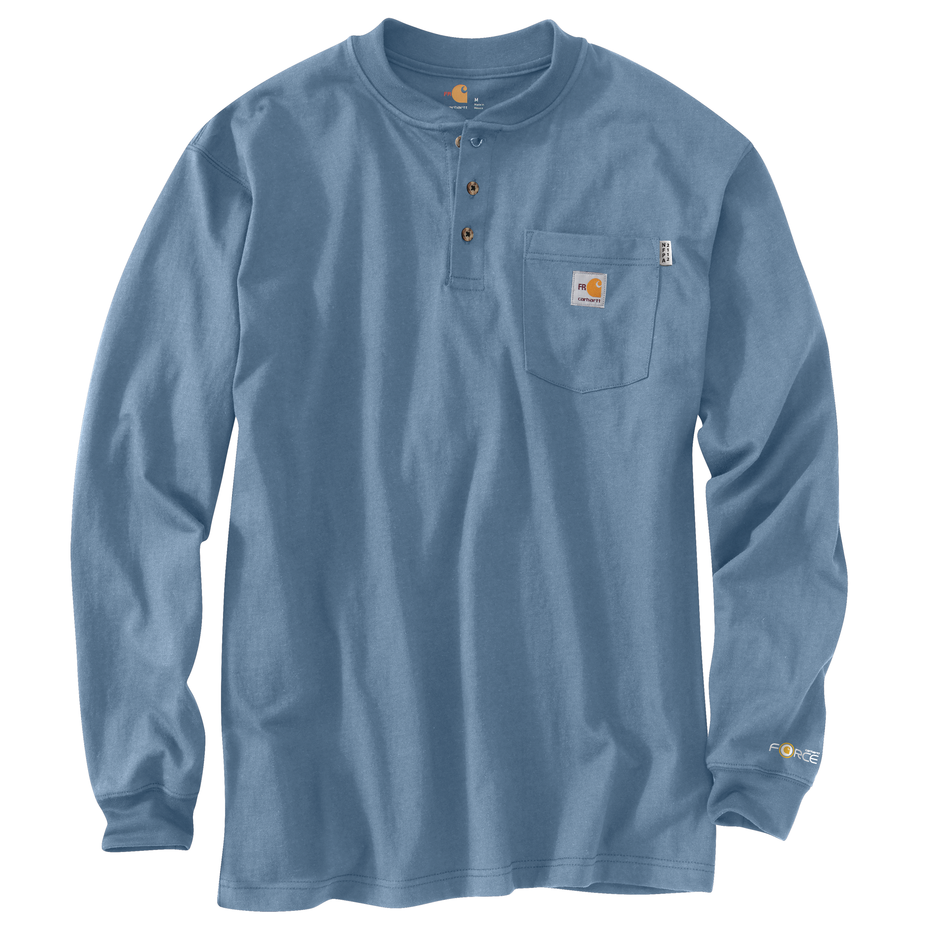 Picture of Carhartt 100237 Mens Flame Resistant Force Loose Fit Midweight Long-Sleeve Pocket Henley T-Shirt