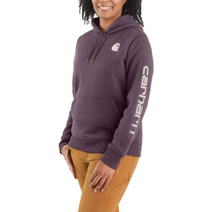 Picture of Carhartt 102791 Womens Relaxed Fit Midweight Logo Sleeve Graphic Sweatshirt