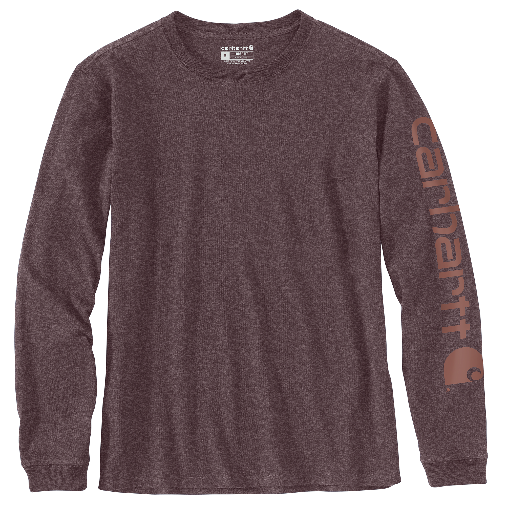 Picture of Carhartt 103401 Womens Loose Fit Heavyweight Long-Sleeve Logo Sleeve Graphic T-Shirt