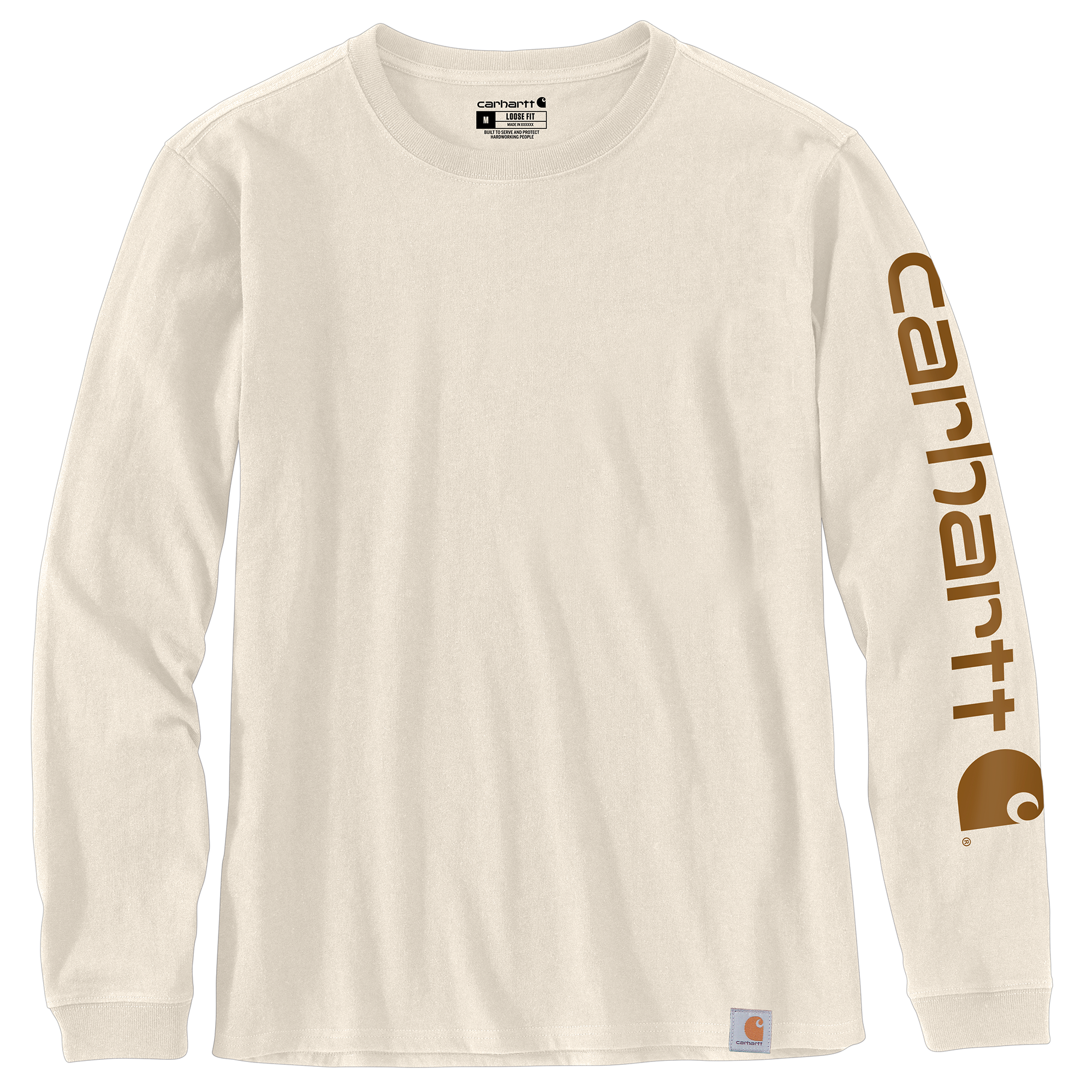 Picture of Carhartt 103401 Womens Loose Fit Heavyweight Long-Sleeve Logo Sleeve Graphic T-Shirt