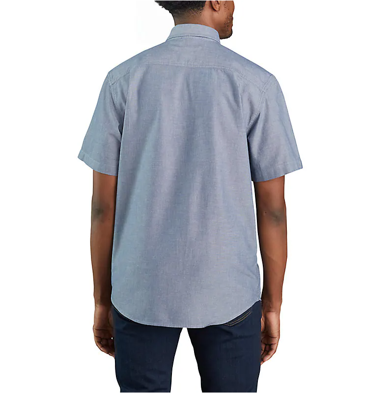 Picture of Carhartt 104369 Mens Loose Fit Midweight Chambray Short-Sleeve Shirt