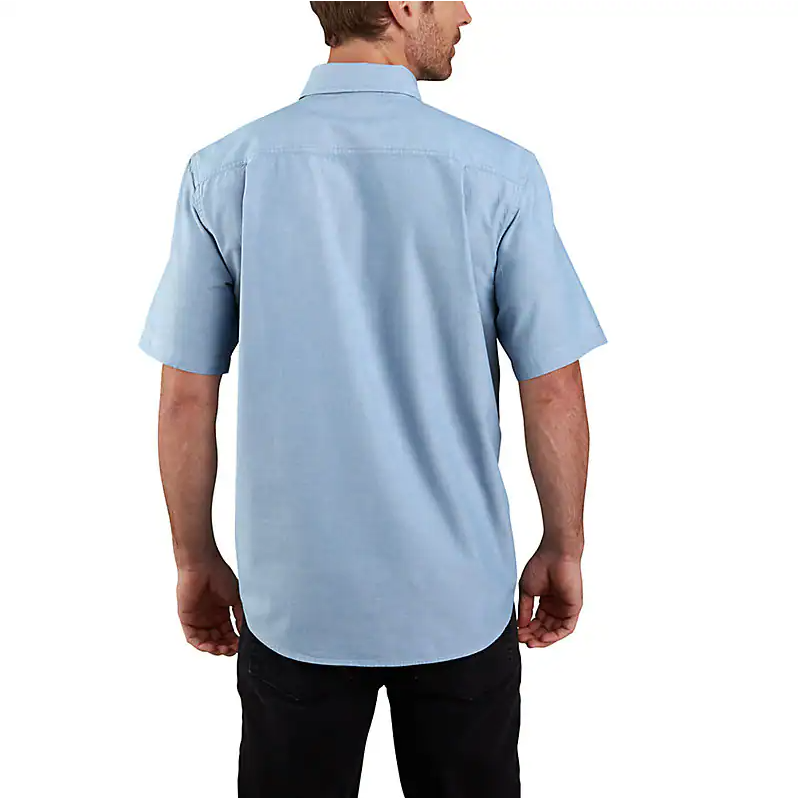 Picture of Carhartt 104369 Mens Loose Fit Midweight Chambray Short-Sleeve Shirt