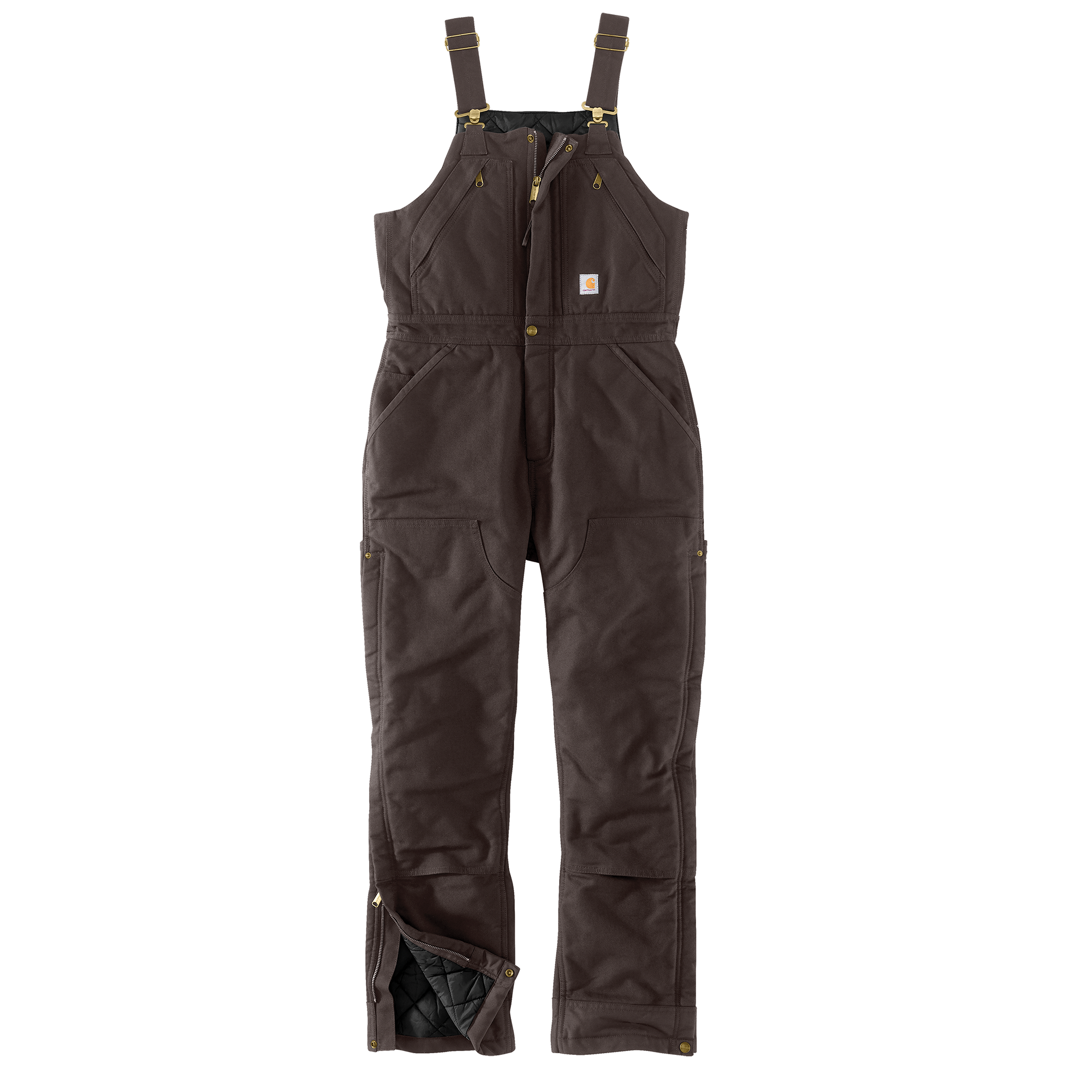Picture of Carhartt 104694 Womens Loose Fit Washed Duck Insulated Biberall