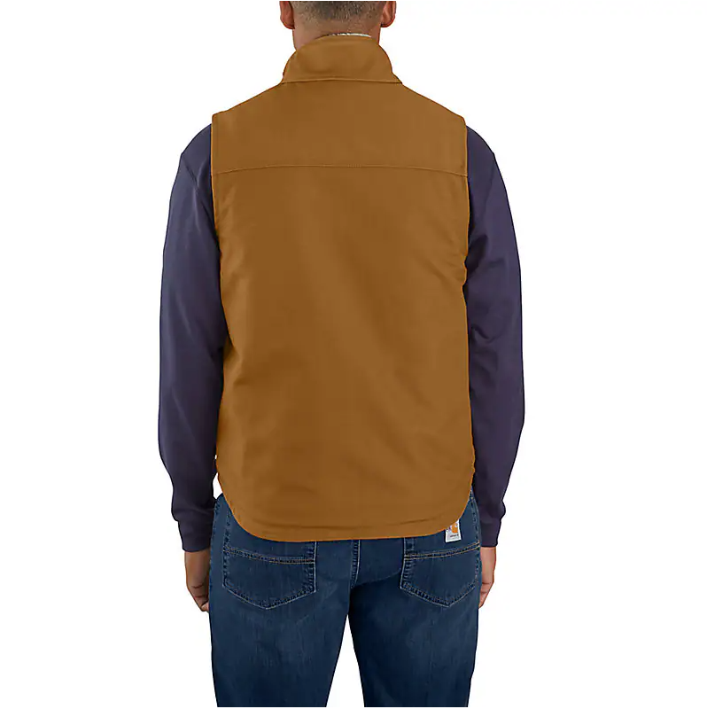 Picture of Carhartt 104981 Mens Flame Resistant Relaxed Fit Duck Sherpa-Lined Mock Neck Vest