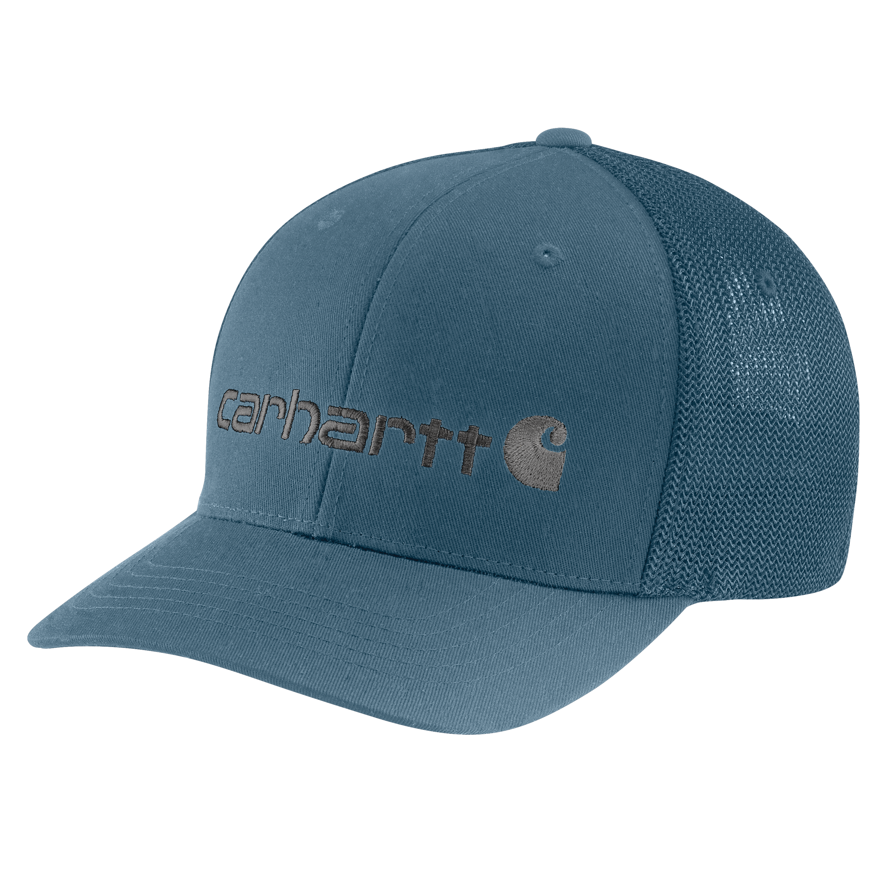 Picture of Carhartt 105353 Mens Rugged Flex™ Fitted Canvas Mesh-Back Logo Graphic Cap