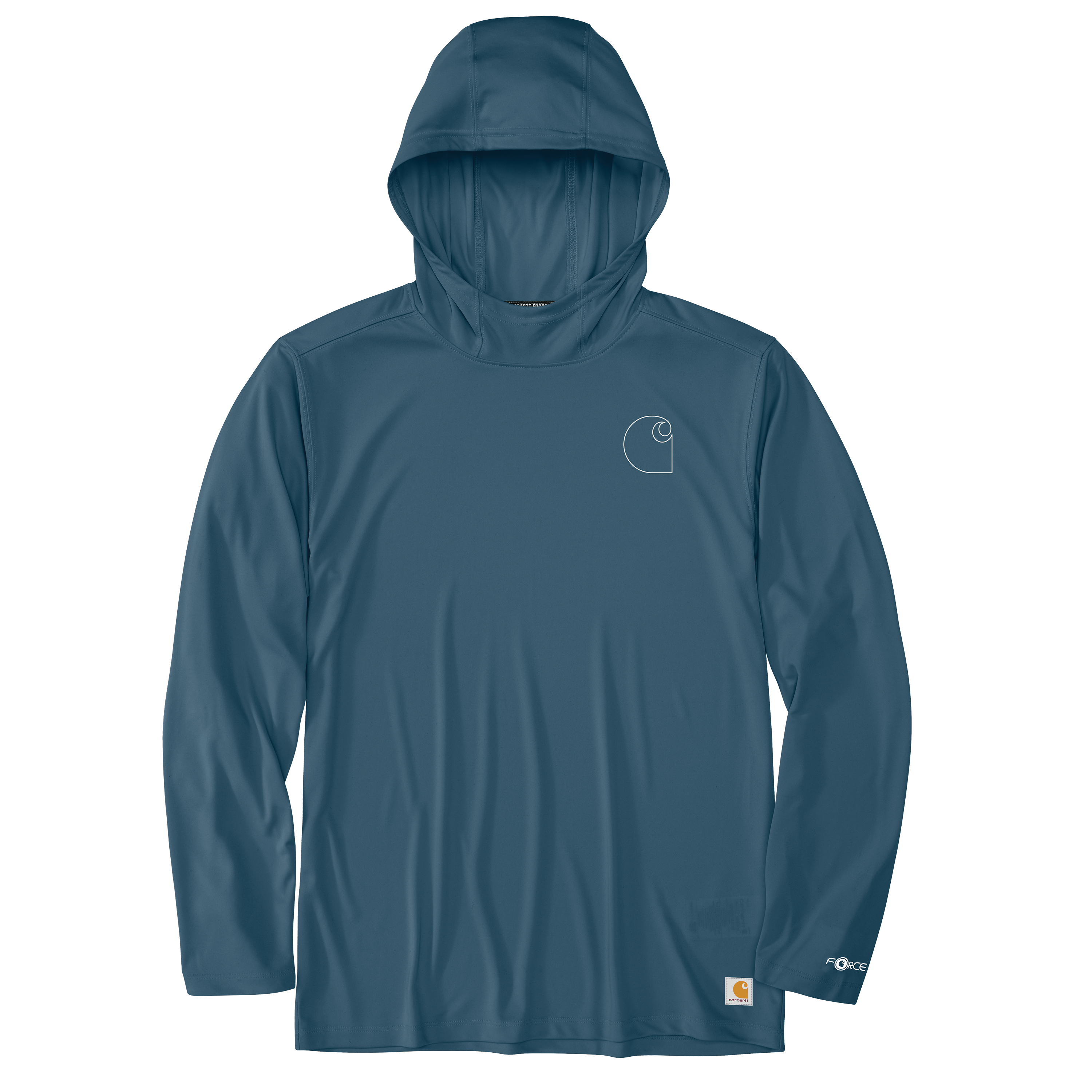 Picture of Carhartt 106165 Mens Force Sun Defender™ Lightweight Long-Sleeve Hooded Logo Graphic T-Shirt