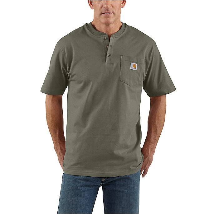Picture of Carhartt K84 Mens Loose Fit Heavyweight Short-Sleeve Pocket Henley T-Shirt