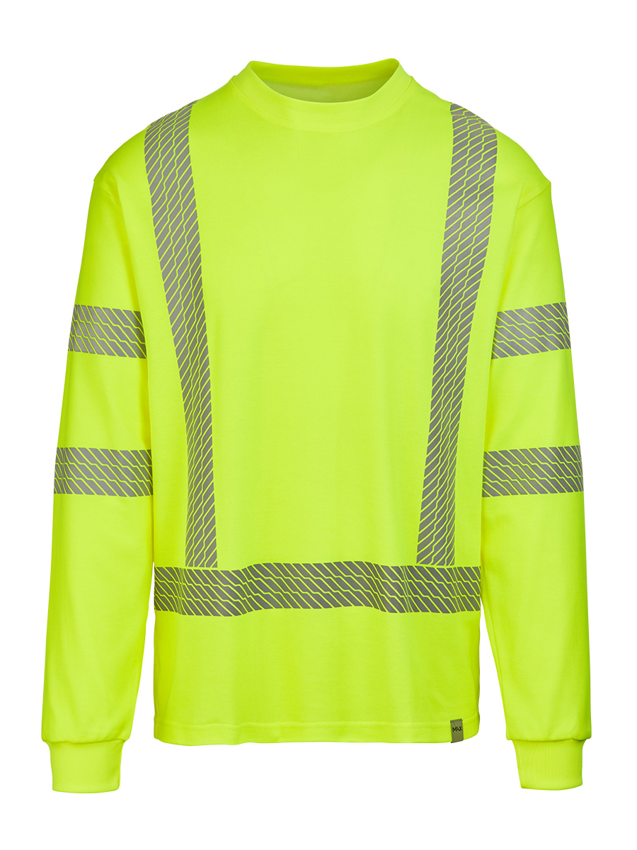 Picture of Max Apparel MAX416 Cotton Rich Class 3 Long Sleeve T-shirt, Safety Green