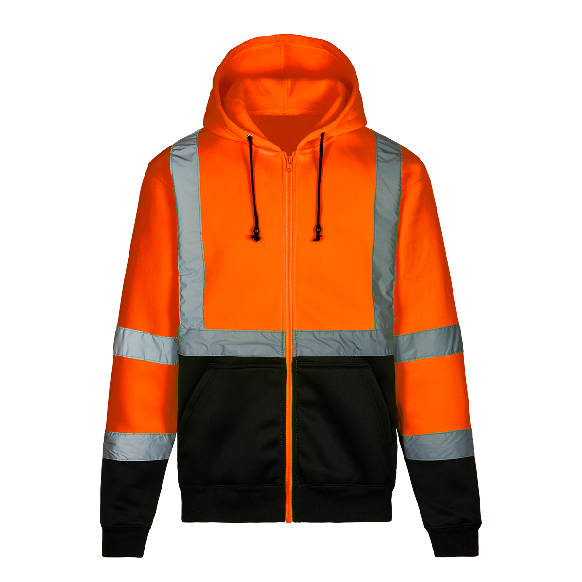 Picture of Max Apparel MAX660 Class 3 Full Zip Hoodie, Safety Orange/Black